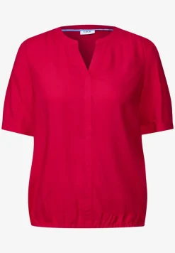 Blouse van viscose met gespleten hals