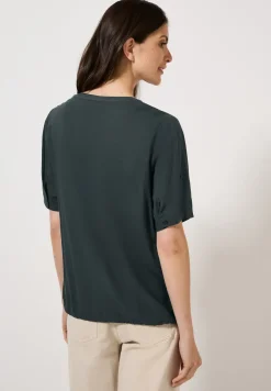 Blouse van viscose met gespleten hals