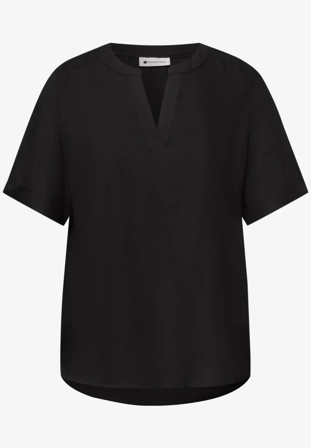 Blouse met gespleten hals en omslag