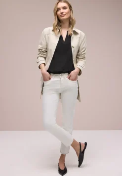 Blouse met gespleten hals en omslag