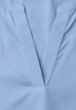 Blouse met gespleten hals en omslag
