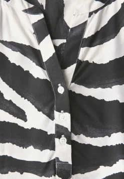 Blouse met gespleten hals en print