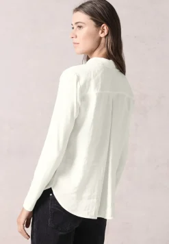 Blouse met tricot mouwen