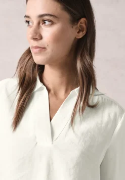 Blouse met tricot mouwen