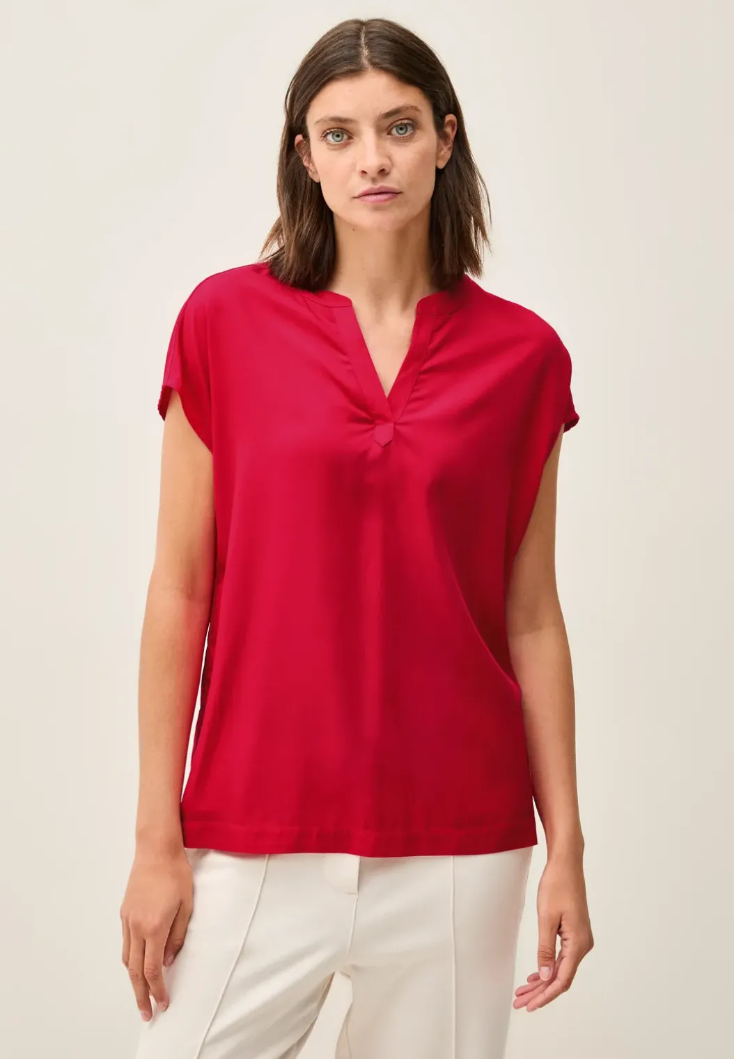 Blouseshirt in effen kleur