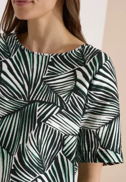 Blouseshirt met korte mouwen en all-over print