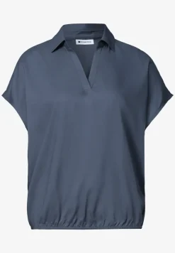 Blouseshirt met overhemdkraag en elastische zoom