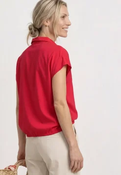 Blouseshirt met overhemdkraag en elastische zoom