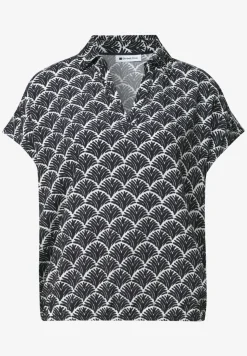 Blouseshirt met overhemdkraag en elastische zoom