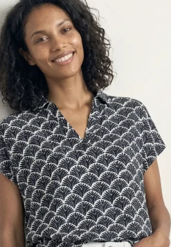 Blouseshirt met overhemdkraag en elastische zoom