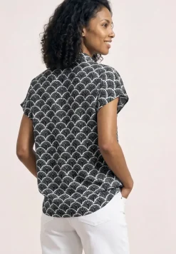 Blouseshirt met overhemdkraag en elastische zoom