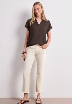 Blouseshirt met overhemdkraag en elastische zoom