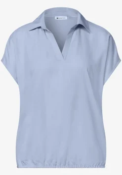 Blouseshirt met overhemdkraag en elastische zoom