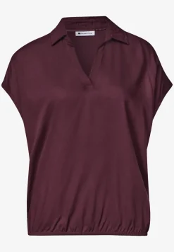Blouseshirt met overhemdkraag en elastische zoom