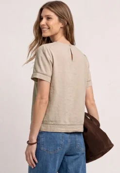 Blouseshirt met ronde hals en tapedetails