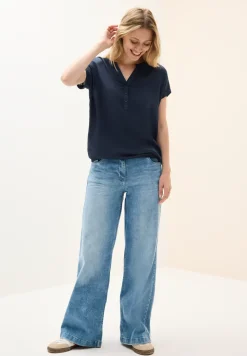 Blouseshirt in effen kleur