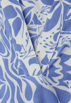 Blousetop met gespleten hals en volants
