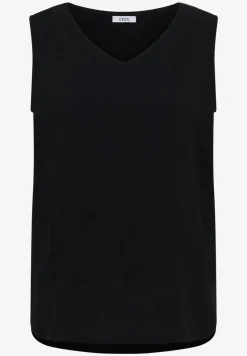 Blousetop met V-hals van mousseline