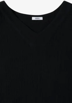 Blousetop met V-hals van mousseline