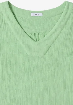 Blousetop met V-hals van mousseline