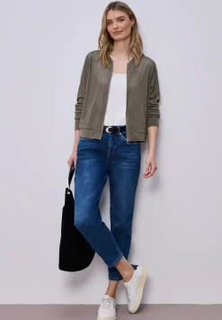 Blouson van velours mesh met ritssluiting