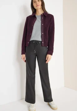 Broek met gecoate Wide Legs