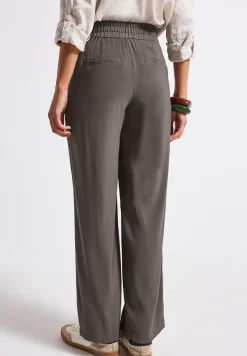 Broek met rechte pijpen in keperstof
