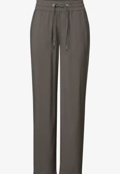 Broek met rechte pijpen in keperstof