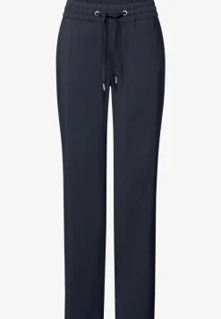Broek met rechte pijpen in keperstof