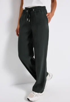 Broek met rechte pijpen in keperstof