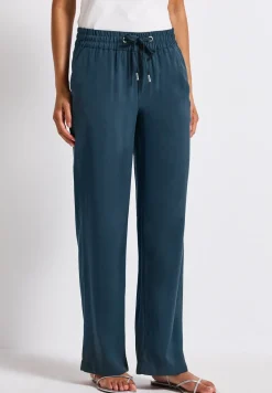 Broek met rechte pijpen in keperstof