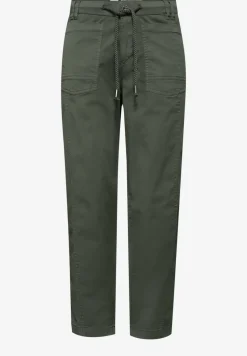 Broek met taps toelopende pijpen van keperstof