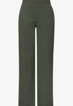 Broek met wijde pijpen en structuur