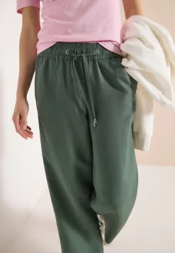 Broek met wijde pijpen in Loose Fit van linnenmix