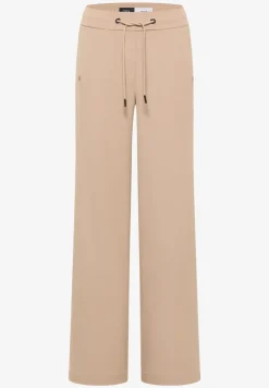 Broek met wijde pijpen in keperstof