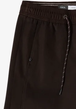 Broek met wijde pijpen in keperstof