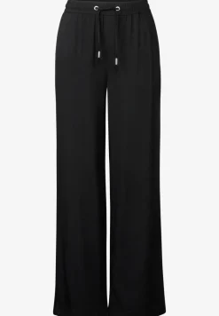 Broek met wijde pijpen in keperstof