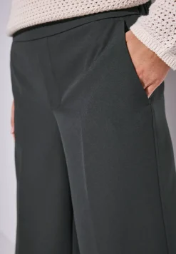 Broek met wijde pijpen in keperstof