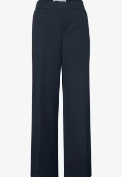 Broek met wijde pijpen in keperstof