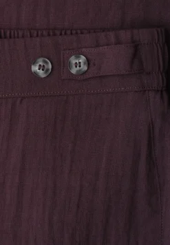 Broek met wijde pijpen in linnenlook Mid Waist