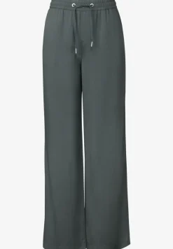 Broek met wijde pijpen in keperstof