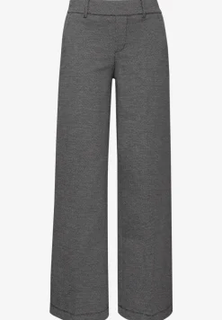 Broek met wijde pijpen in visgraatmotief