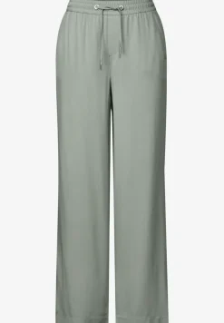 Broek met wijde pijpen in keperstof