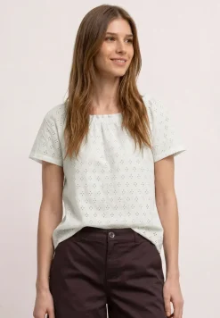 Carmen Bluse mit Shiffley-Muster