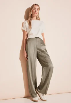 Casual fit satijnen broek