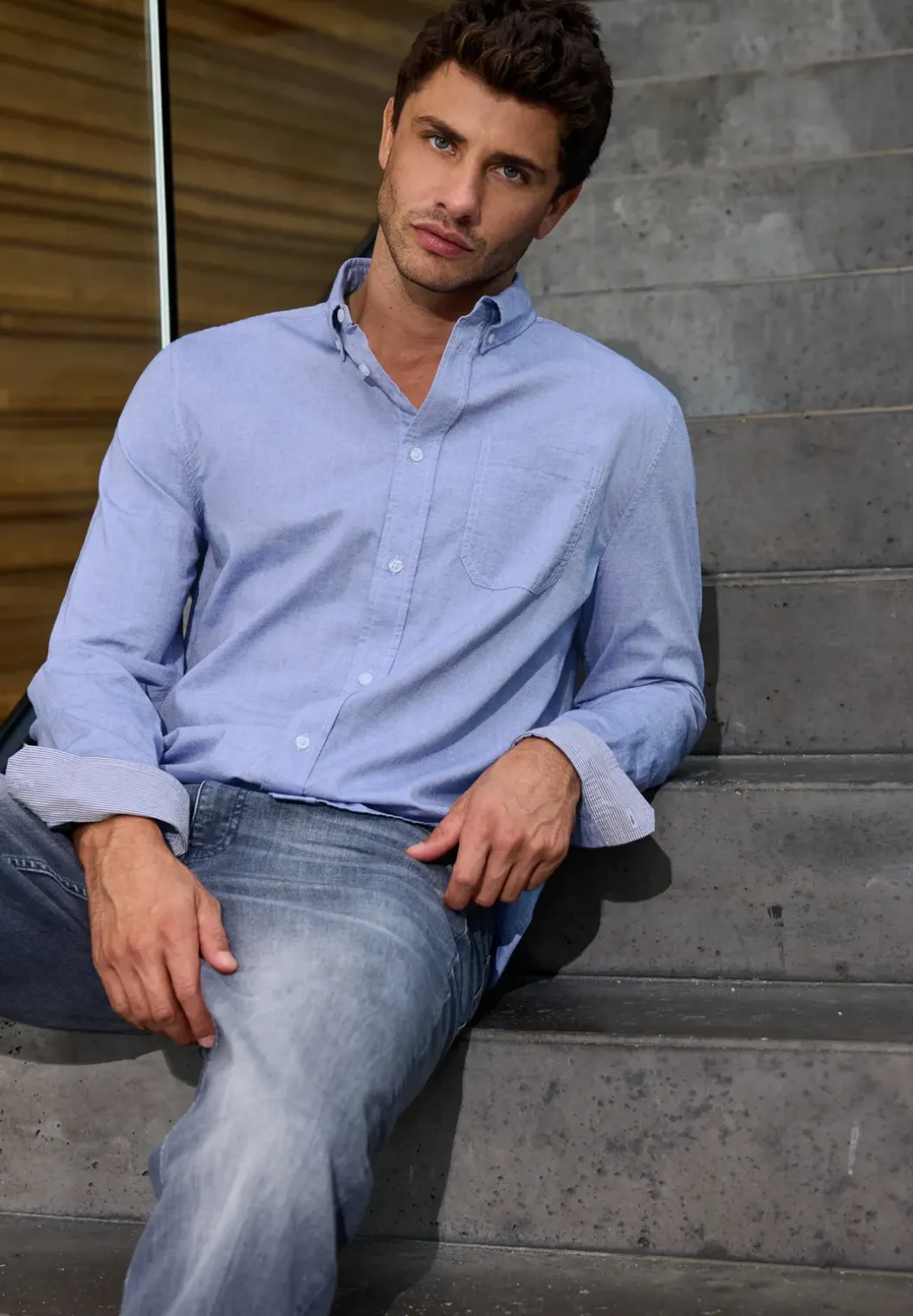 Chambray overhemd