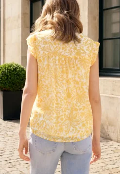 Chiffon bloes met gespleten hals