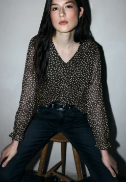 Chiffon blouse met volants