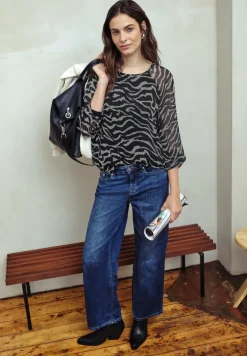 Chiffon blouse met zebraprint