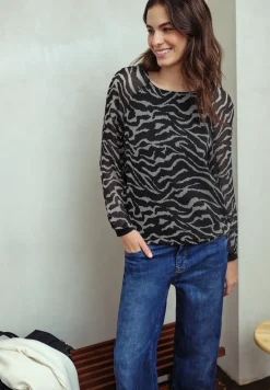 Chiffon blouse met zebraprint